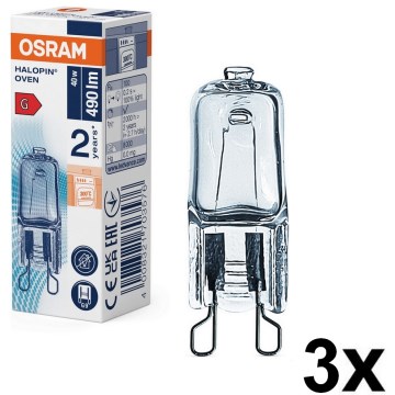 Rinkinys 3 vnt. orkaitės lemputė HALOPIN G9/40W/230V 2700K - Osram