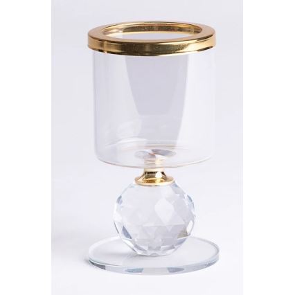 Rinkinys 3 vnt. žvakidžių — auksinės/skaidrios