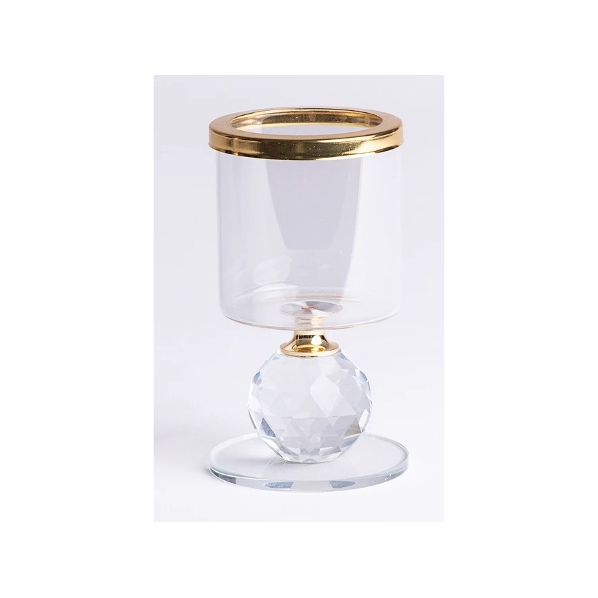 Rinkinys 3 vnt. žvakidžių — auksinės/skaidrios