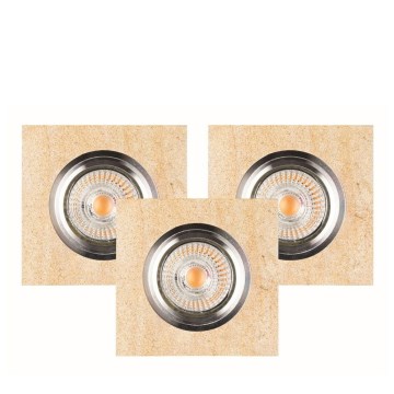 RINKINYS 3x LED įmontuojamas šviestuvas VITAR 1xGU10/5W/230V CRI 90 smėlio spalvos