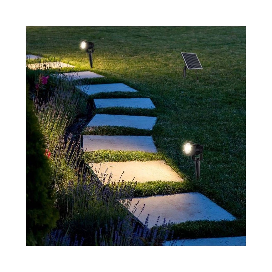 RINKINYS 3x LED Lauko saulės lempa 3xLED/1,2W/3,7V IP65 3000K 4000 mAh