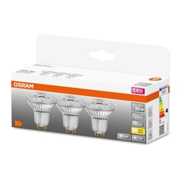 RINKINYS 3x LED Lemputė PAR16 GU10/2,6W/230V 2700K - Osram