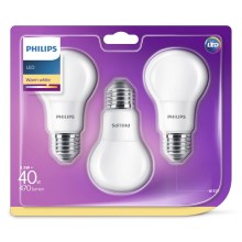 RINKINYS 3x LED lemputė Philips E27/5,5W/230V 2700K