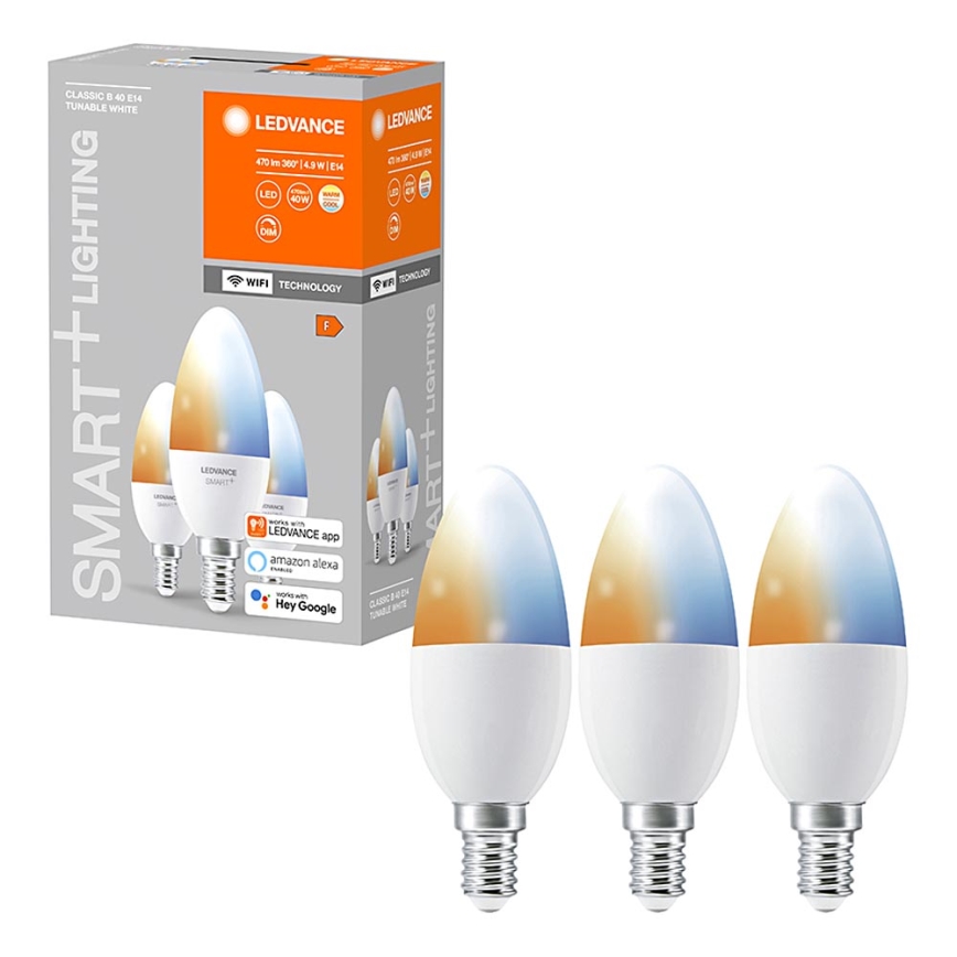 RINKINYS 3x LED Pritemdoma lemputė SMART + E14 / 5W / 230V 2700K-6500K - Ledvance