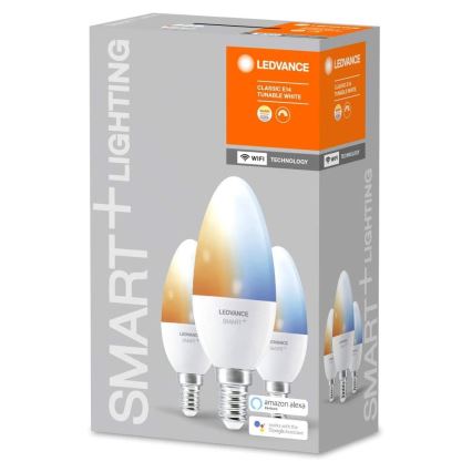 RINKINYS 3x LED Pritemdoma lemputė SMART + E14 / 5W / 230V 2700K-6500K - Ledvance