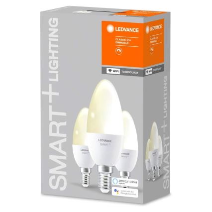 RINKINYS 3x LED pritemdomos lemputės SMART + E14 / 5W / 230V 2700K - Ledvance