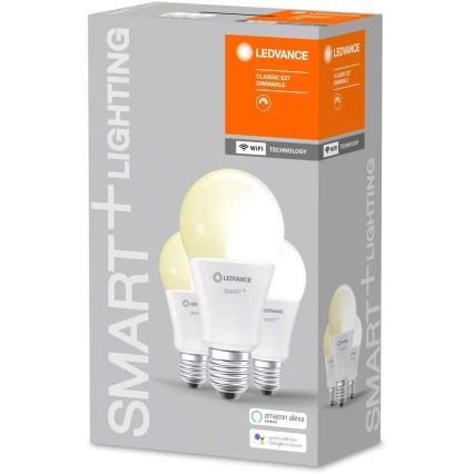 RINKINYS 3x LED Pritemdomos lemputės SMART + E27 / 14W / 230V 2700K - Ledvance