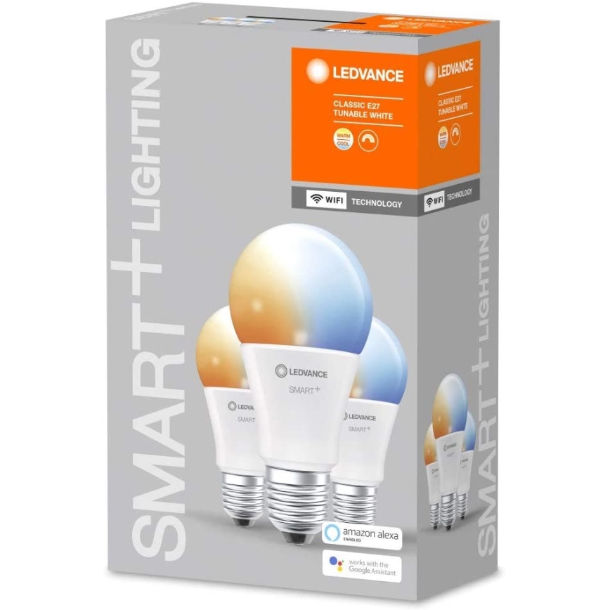 RINKINYS 3x LED Pritemdomos lemputės SMART + E27 / 9,5W / 230V 2700K-6500K - Ledvance