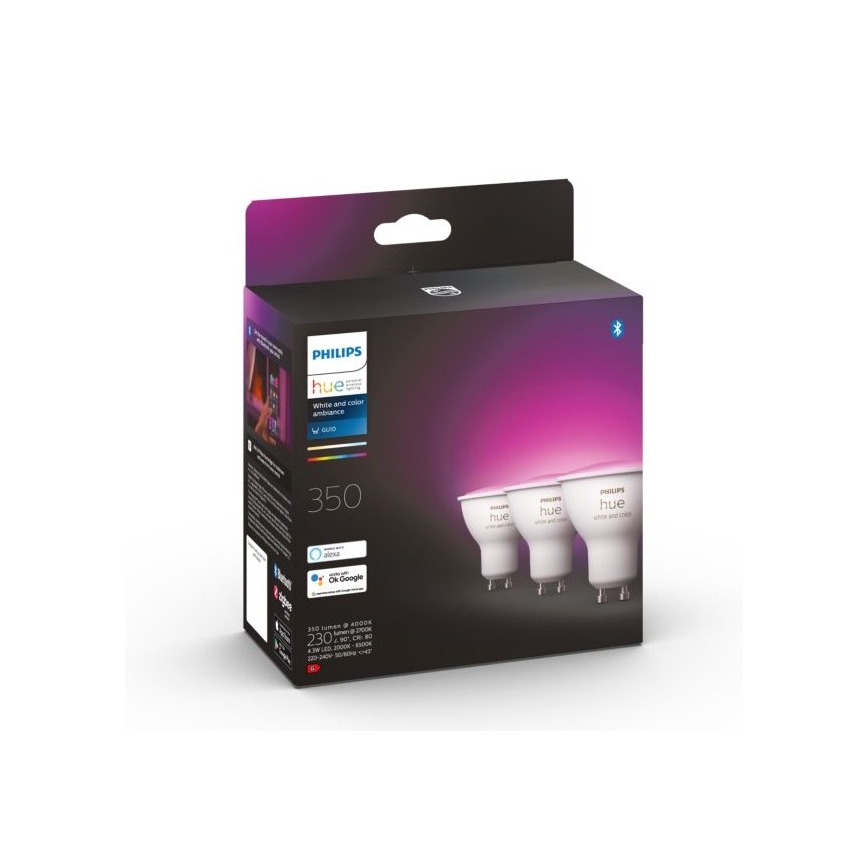 RINKINYS 3x LED Reguliuojama lemputė Philips Hue White And Color Ambience GU10/5W/230V 2000-6500K