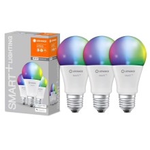 RINKINYS 3x LED RGB Pritemdomos lemputės SMART + E27 / 9,5W / 230V 2700K-6500K - Ledvance
