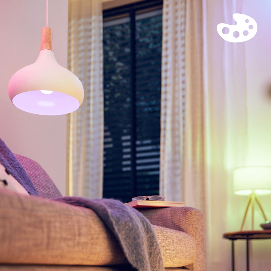 Rinkinys 3x LED RGB dimeriuojamos lemputės Philips SMART C37 E14/4,9W/230V 2200-6500K CRI 90