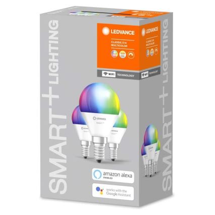 RINKINYS 3x LED RGBW Pritemdoma lemputė SMART+ E14/5W/230V 2700K-6500K - Ledvance