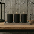 Rinkinys 3x LED žvakės BRILLO LED/2xAA 12,5 cm juoda + su nuotoliniu pulteliu
