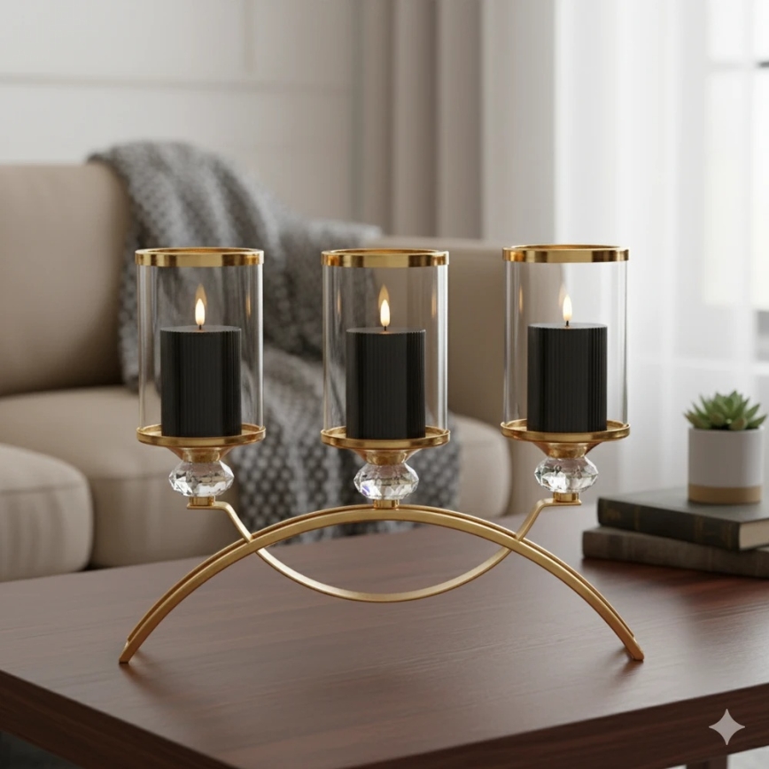 Rinkinys 3x LED žvakės BRILLO LED/2xAA juoda + nuotolinis valdymas