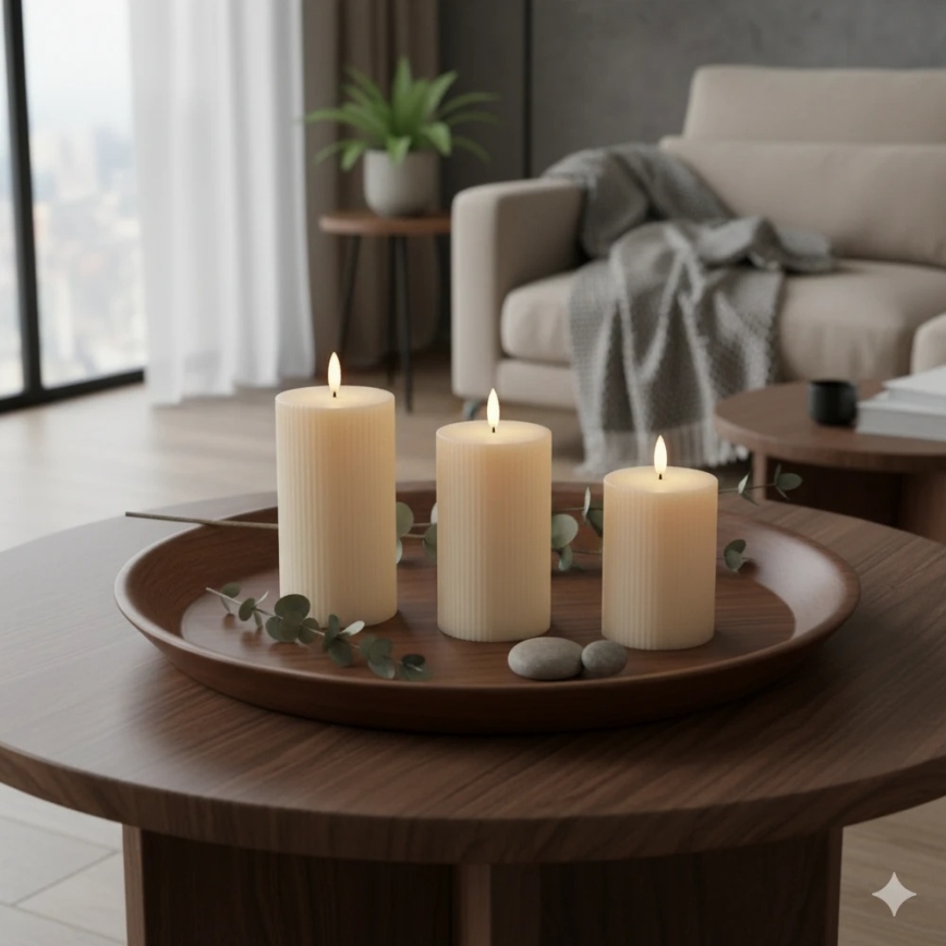 Rinkinys 3x LED žvakės BRILLO LED/3xAAA, kreminės + nuotolinis valdymas