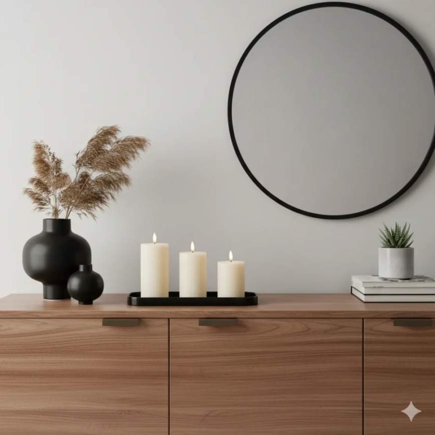 Rinkinys 3x LED žvakės BRILLO LED/3xAAA, kreminės + nuotolinis valdymas