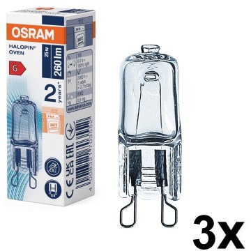 Rinkinys 3x orkaitės lemputės HALOPIN G9/25W/230V 2700K - Osram