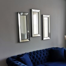 RINKINYS 3x Sieninis veidrodis 70x30 cm juodas