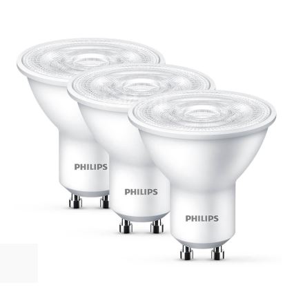 RINKINYS 3xLED Elektros lemputės Philips GU10/4,7W/230V 2700K