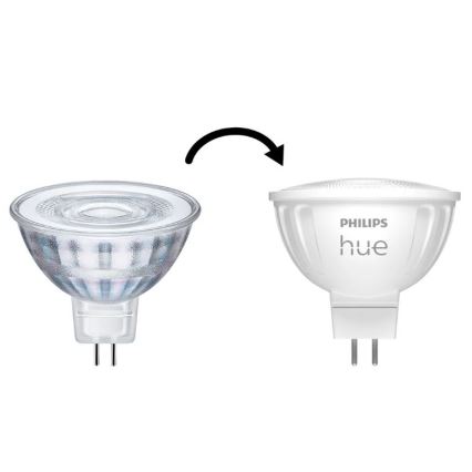 Komplektas 4x reguliuojamos LED lemputės Philips Hue WHITE AMBIANCE GU5,3/MR16/5,1W/12V 2200-6500K
