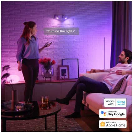 Komplektas 4 vnt. LED RGBW pritemdomos lemputės Philips Hue WHITE AND COLOR AMBIANCE GU5,3/MR16/6,3W/12V 2000-6500K