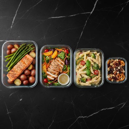 Rinkinys 4 vnt. maisto indelių — skaidrūs / mėtų spalvos