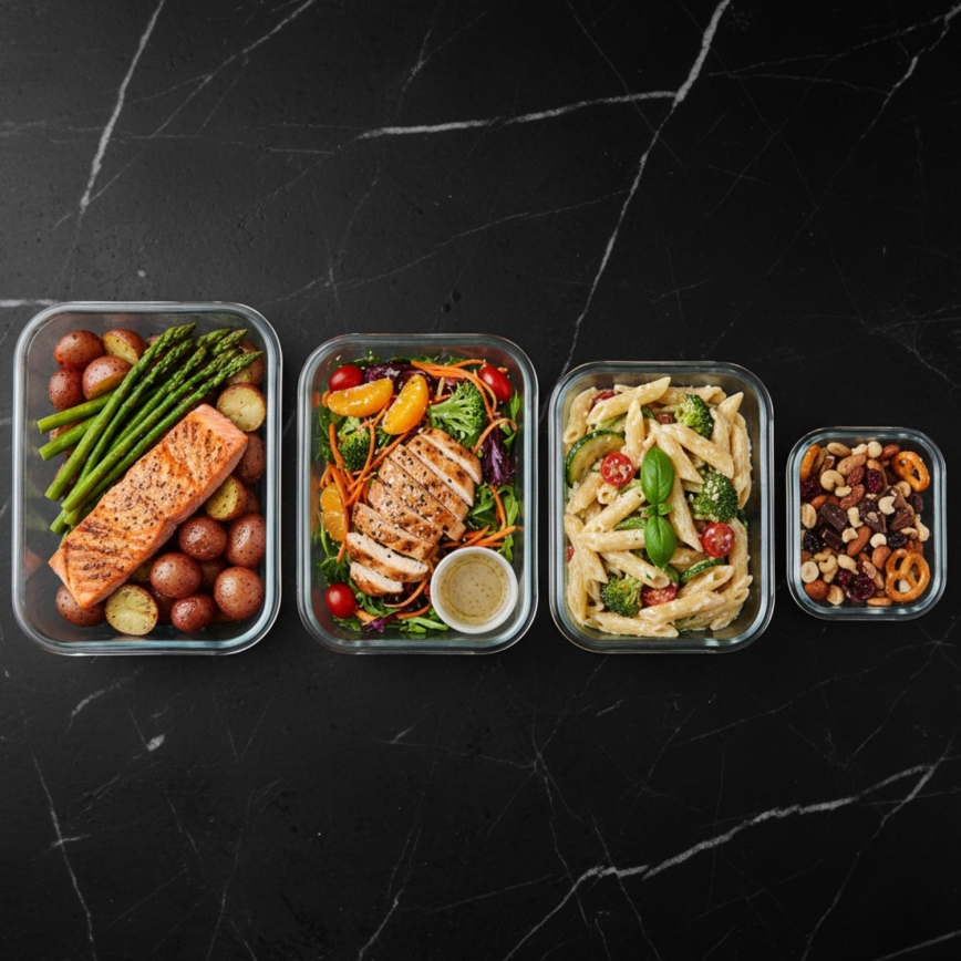 Rinkinys 4 vnt. maisto indelių — skaidrūs / mėtų spalvos