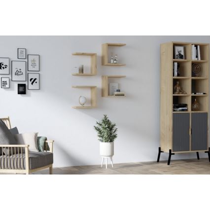 RINKINYS 4 vnt. Sieninė lentyna BASE ruda