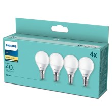 RINKINYS 4x LED Lemputė Philips P45 E14/5,5W/230V 2700K