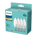 Rinkinys 4x LED Lemputės Philips B35 E14/5W/230V 2700K