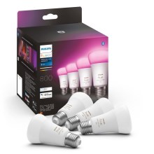 RINKINYS 4x LED Reguliuojama lemputė Philips Hue Balta ir Spalvota atmosfera E27/6,5W/230V 2000-6500K