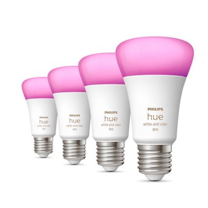 RINKINYS 4x LED Reguliuojama lemputė Philips Hue Balta ir Spalvota atmosfera E27/6,5W/230V 2000-6500K