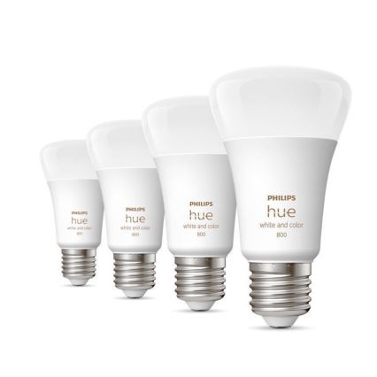 RINKINYS 4x LED Reguliuojama lemputė Philips Hue Balta ir Spalvota atmosfera E27/6,5W/230V 2000-6500K