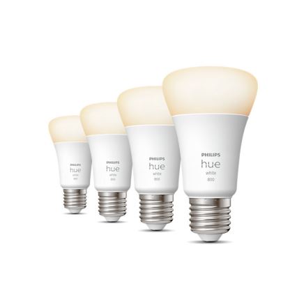 RINKINYS 4x LED Reguliuojama lemputė Philips Hue WHITE A60 E27/9W/230V 2700K