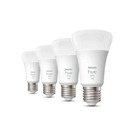 RINKINYS 4x LED Reguliuojama lemputė Philips Hue WHITE A60 E27/9W/230V 2700K