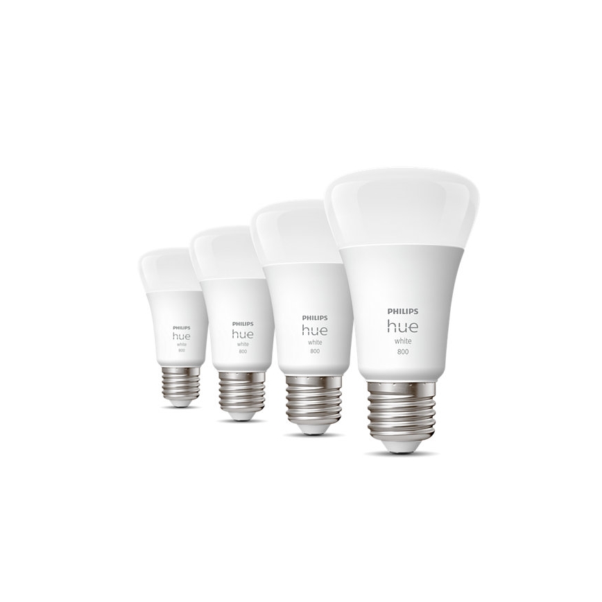 RINKINYS 4x LED Reguliuojama lemputė Philips Hue WHITE A60 E27/9W/230V 2700K