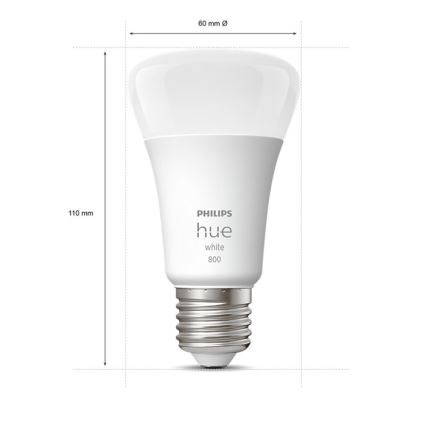 RINKINYS 4x LED Reguliuojama lemputė Philips Hue WHITE A60 E27/9W/230V 2700K