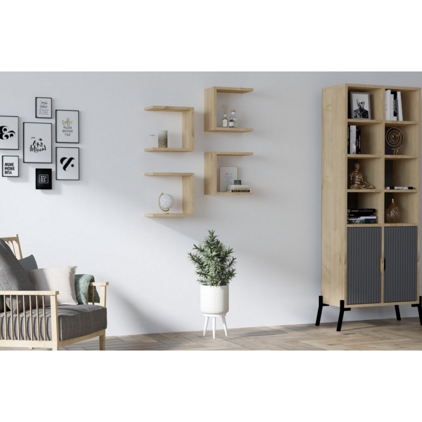 RINKINYS 4x Sieninė lentyna BASE ruda
