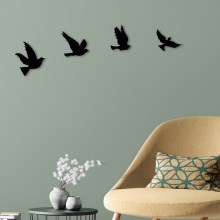RINKINYS 4x Sienų dekoracijos paukšteliai