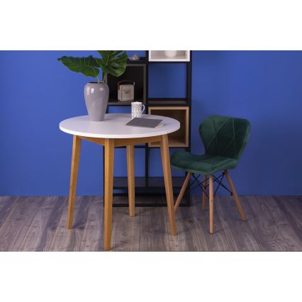 RINKINYS 4x valgomojo kėdės TRIGO 74x48 cm šviesiai žalia/beržas