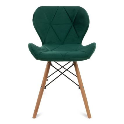 RINKINYS 4x valgomojo kėdės TRIGO 74x48 cm šviesiai žalia/beržas