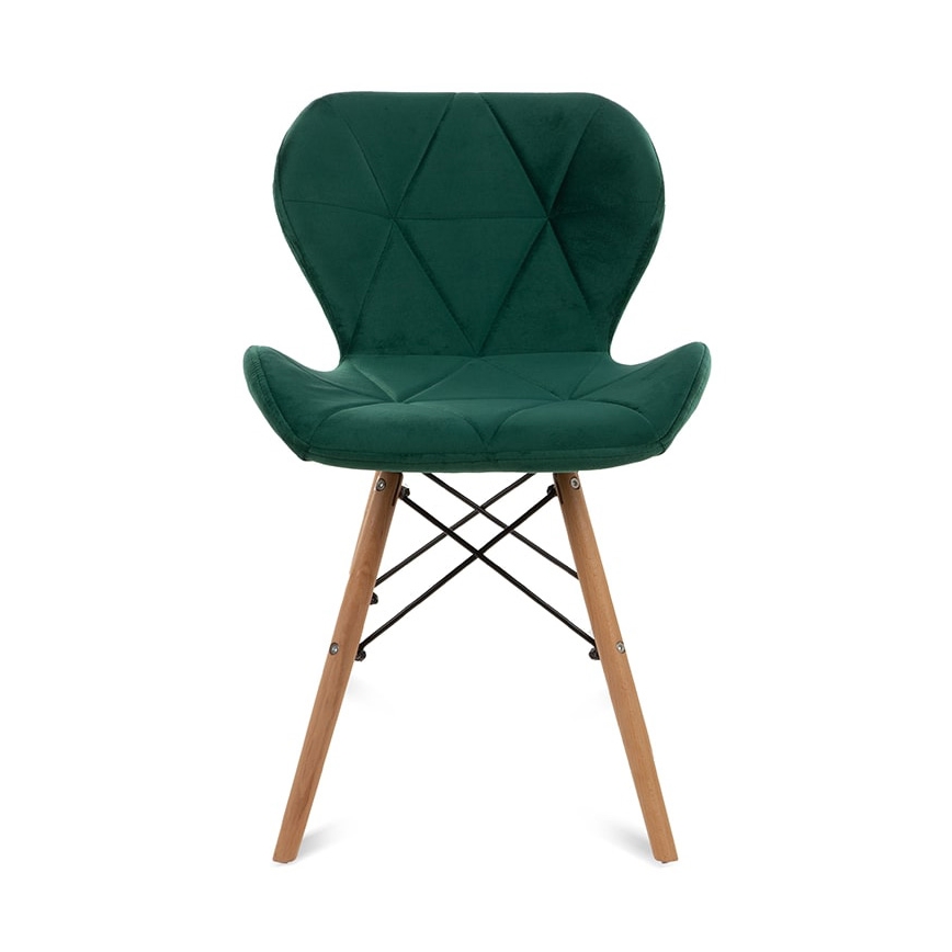 RINKINYS 4x valgomojo kėdės TRIGO 74x48 cm šviesiai žalia/beržas