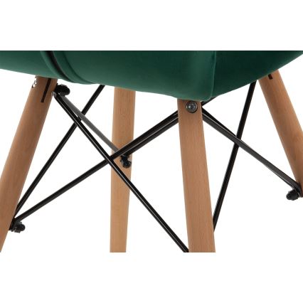 RINKINYS 4x valgomojo kėdės TRIGO 74x48 cm šviesiai žalia/beržas