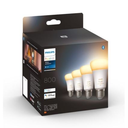 RINKINYS 4xLED Reguliuojama lemputė Philips Hue WHITE AMBIANCE E27/6W/230V 2200-6500K