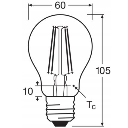 Rinkinys 5 vnt. LED lemputės BASE CLASSIC FILAMENT A60 E27/7W/230V 4000K - Osram