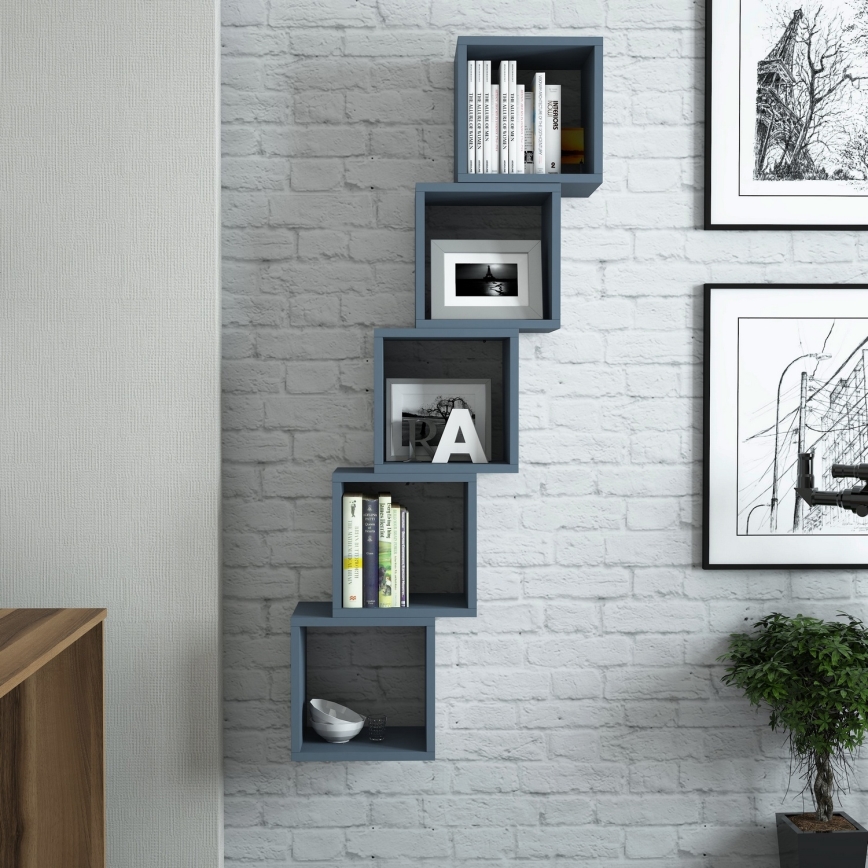 RINKINYS 5x Sieninė lentyna BOX mėlyna