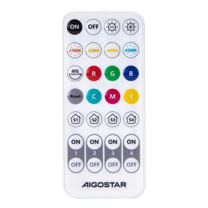 Komplektas 6 vnt. RGBW LED pritemdoma GU10 lemputė MESH 6,5W/230V 2700–6500K Wi‑Fi + nuotolinis valdymas - Aigostar