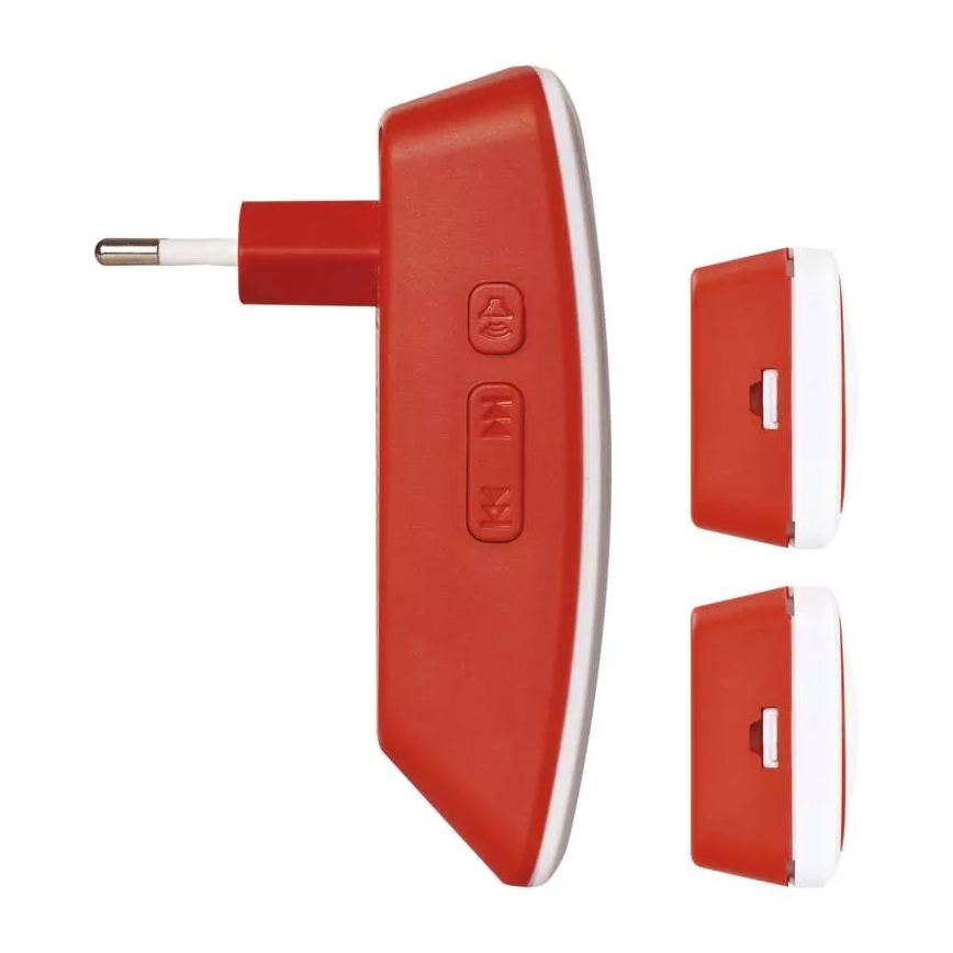 RINKINYS Belaidis durų skambutis + 2x mygtukai 230V IP44