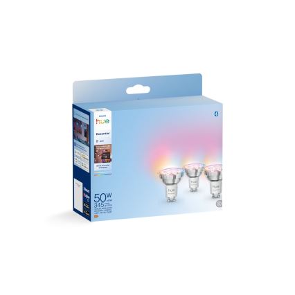 Komplektas 3x reguliuojamų LED lempučių Philips Hue White And Color Ambiance Essential GU10/4,7W/230V 2200-6500K