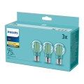 Rinkinys iš 3 LED Vintage lemputių Philips E27/8,5W/230V 2700K